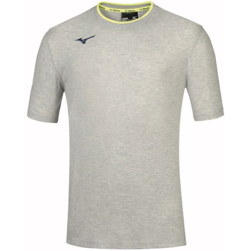 Mizuno Men Tee Heather Grey/Yellow Fluo