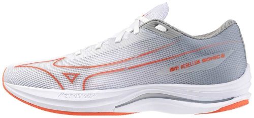 Mizuno Wave Rebellion Sonic 2 White/Hot Coral/Harbor Mist  futócipő