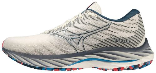 Mizuno Wave Rider 26  Snow White / Silver / Ibiza Blue futócipő