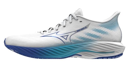 Mizuno Wave Rider 28 White/Mugen Blue/River Blue futócipő