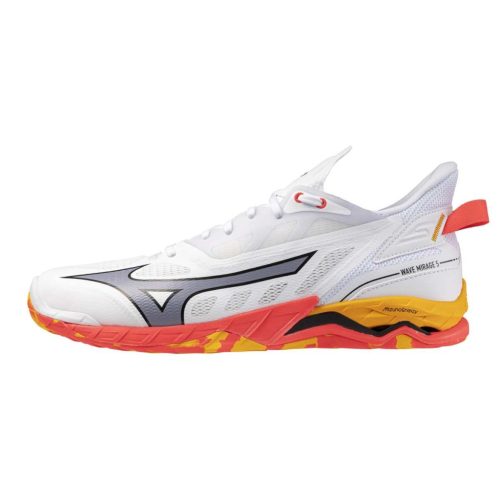 Mizuno Wave Mirage 5 White/Fiery Coral 2/Citrus kézilabda cipő