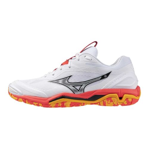 Mizuno Wave Stealth 6 White/Fiery Coral 2/Citrus kézilabda cipő