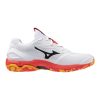 Mizuno Wave Stealth 6 White/Fiery Coral 2/Citrus kézilabda cipő