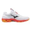 Mizuno Wave Stealth 6 White/Fiery Coral 2/Citrus kézilabda cipő