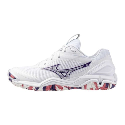 Mizuno Wave Stealth 6 White/VioletIndigo/CamelliaRos kézilabda cipő