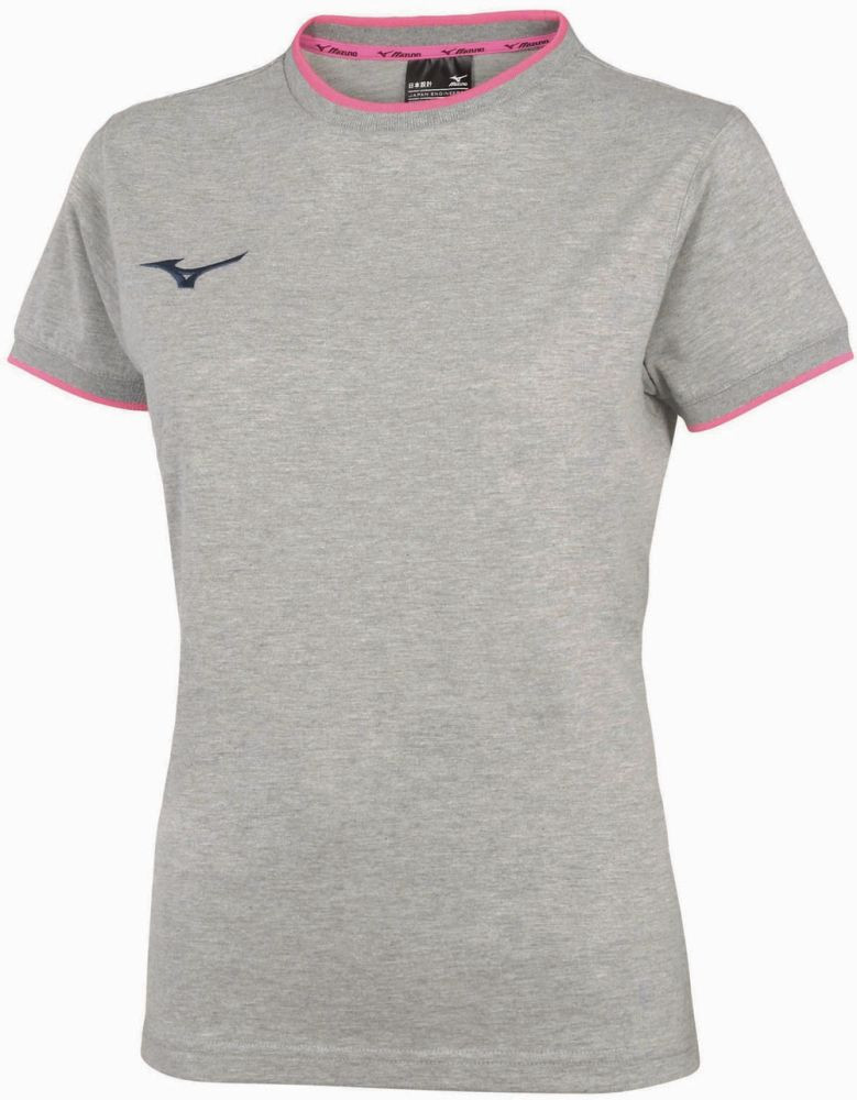 Mizuno Womens Tee Heather Grey/PinkFuo akciós termékkép 1