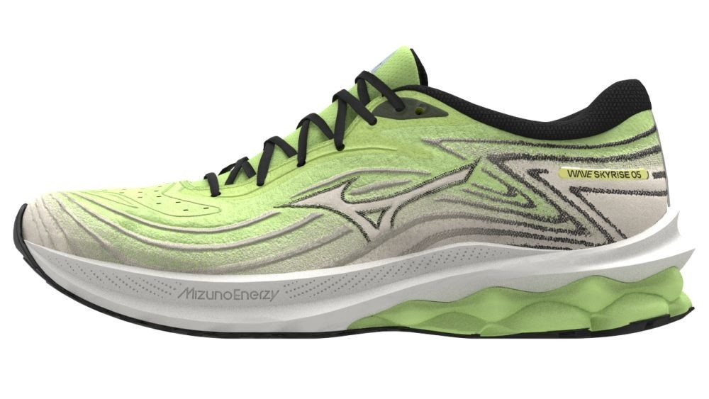 Mizuno Wave Skyrise 5 Neo Lime/Black/Pristine futócipő akciós termékkép 1