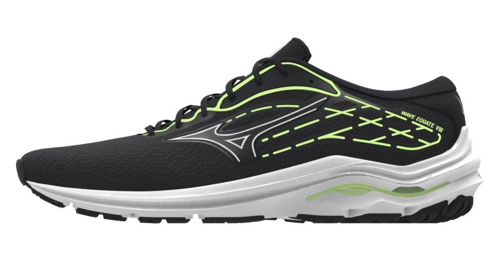 Mizuno Wave Equate 8 Black/White/MIZUNO Neo Lime futócipő akciós termékkép 1