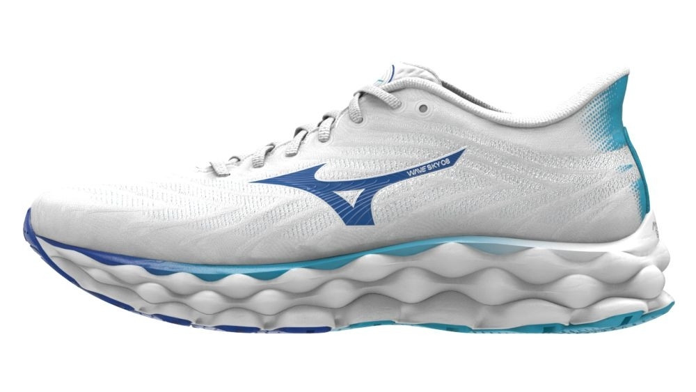 Mizuno Wave Sky 8 White/Laser Blue/Mugen Blue futócipő akciós termékkép 1