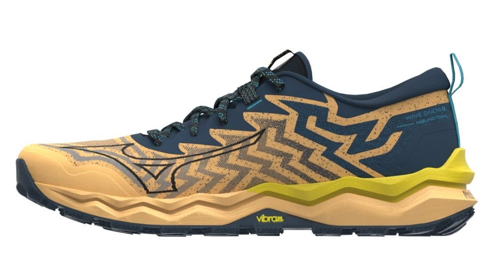 Mizuno Wave Daichi 8 Flax/Black/Blue Wing Teal terep futócipő akciós termékkép 1