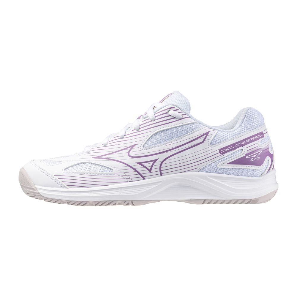 Mizuno Cyclone Speed 4 White/Patrician Purple/Quince röplabda cipő akciós termékkép 1